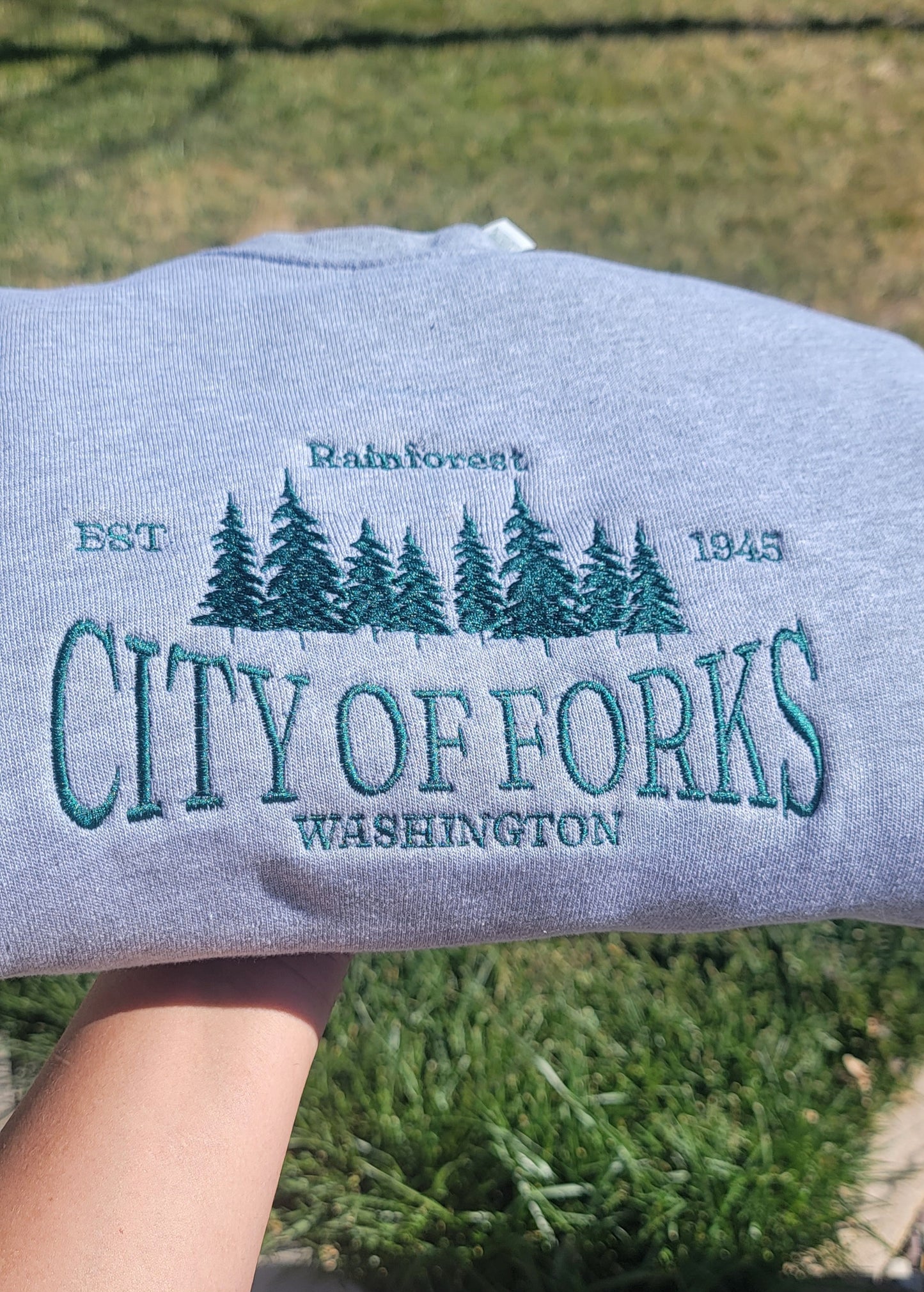 City Of Forks Embroidered Sweatshirt Fairytaleavenue