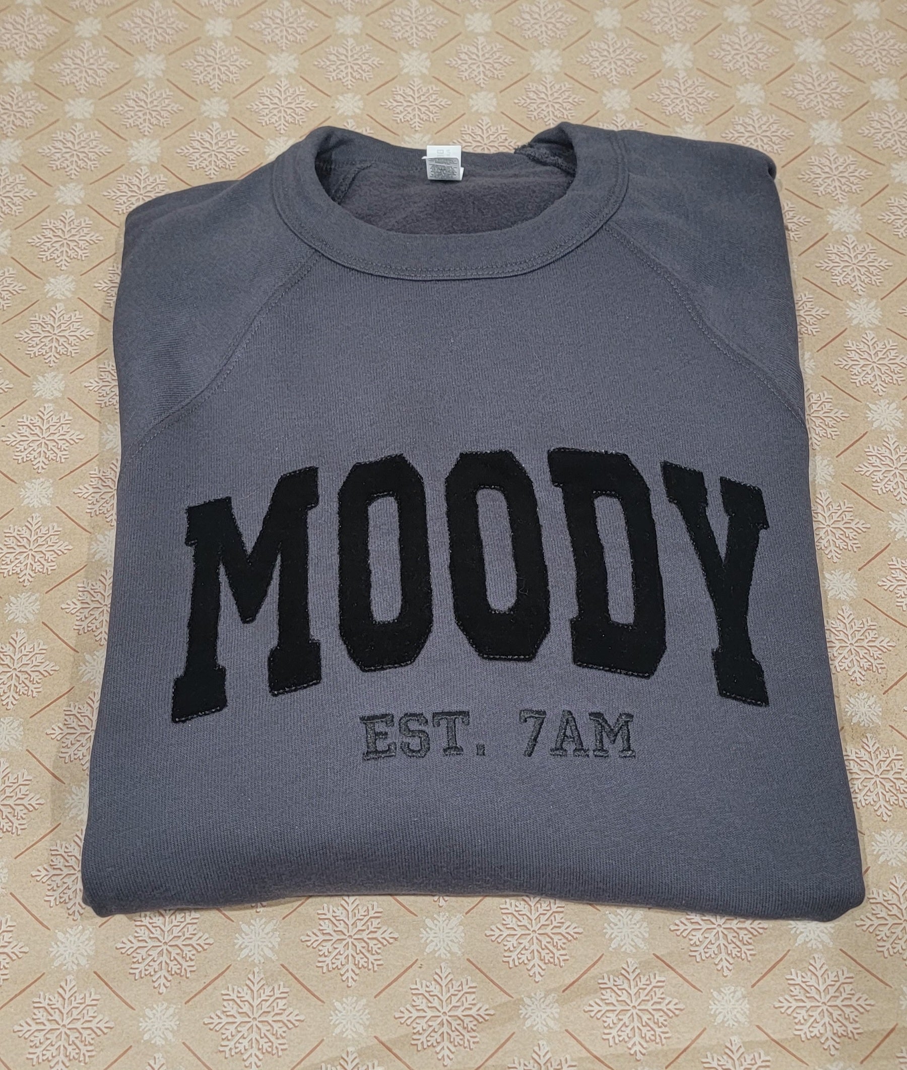 Moody Velvet Est 7 AM Embroidered Sweatshirt Fairytaleavenue