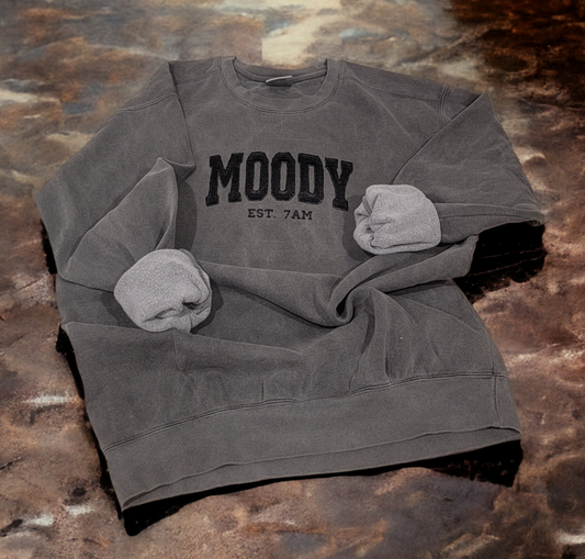 Moody Velvet Est 7 AM Embroidered Sweatshirt Fairytaleavenue