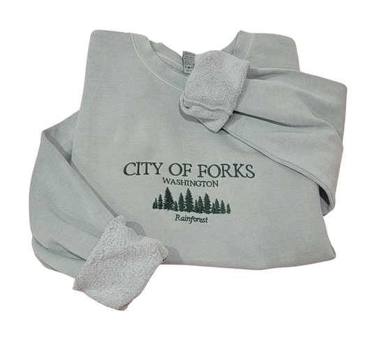 Forks Wa Embroidered Sweatshirt Fairytaleavenue