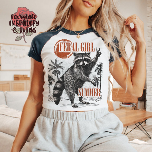 Feral Girl Raccoon Summer Shirt Fairytaleavenue