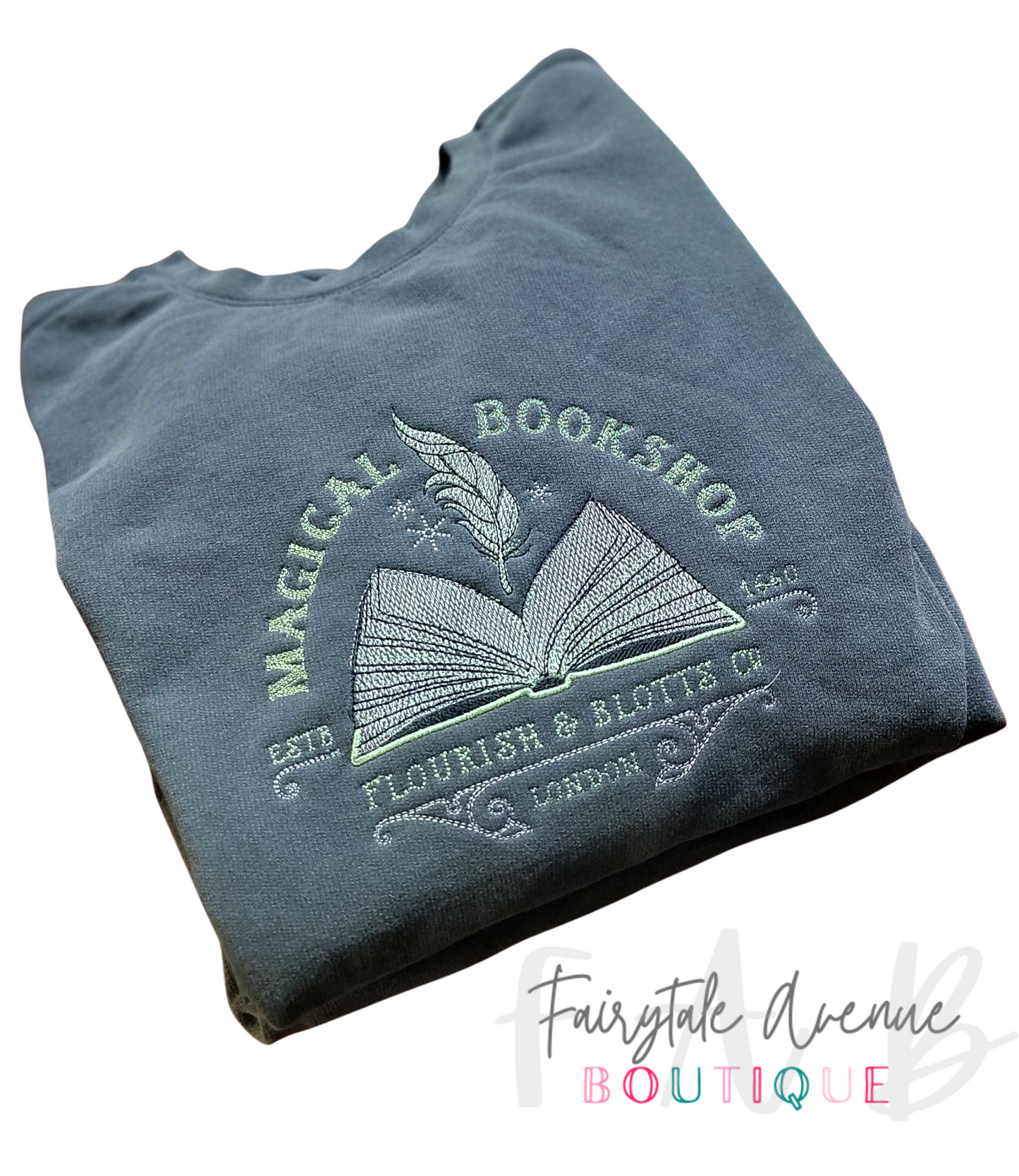 Magical Bookshop Embroidery Sweatshirt Fairytaleavenue