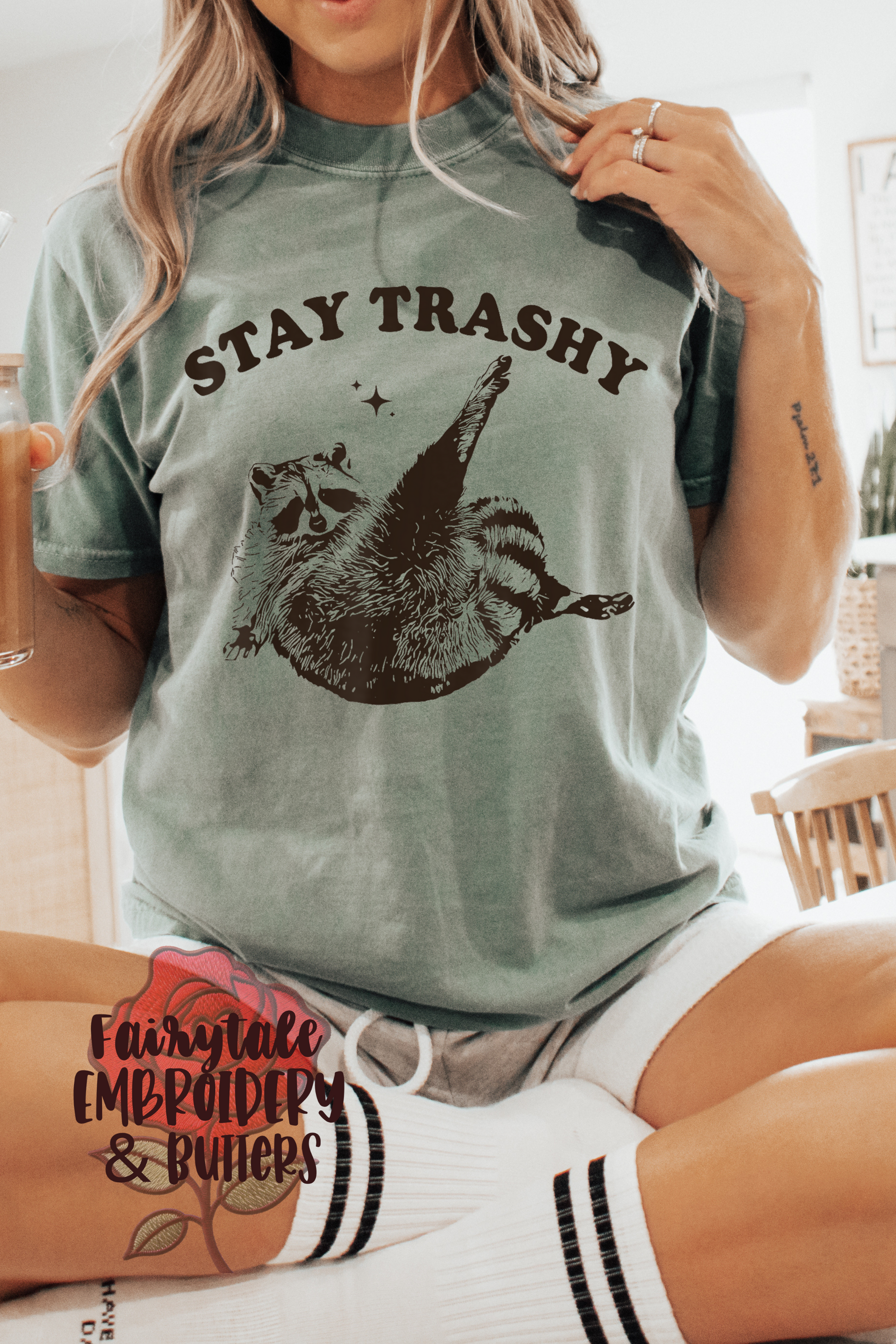 Stay Trashy Raccoon Tee Fairytaleavenue