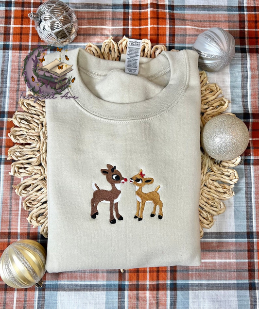 Embroidered Reindeer Christmas Shirt Fairytaleavenue