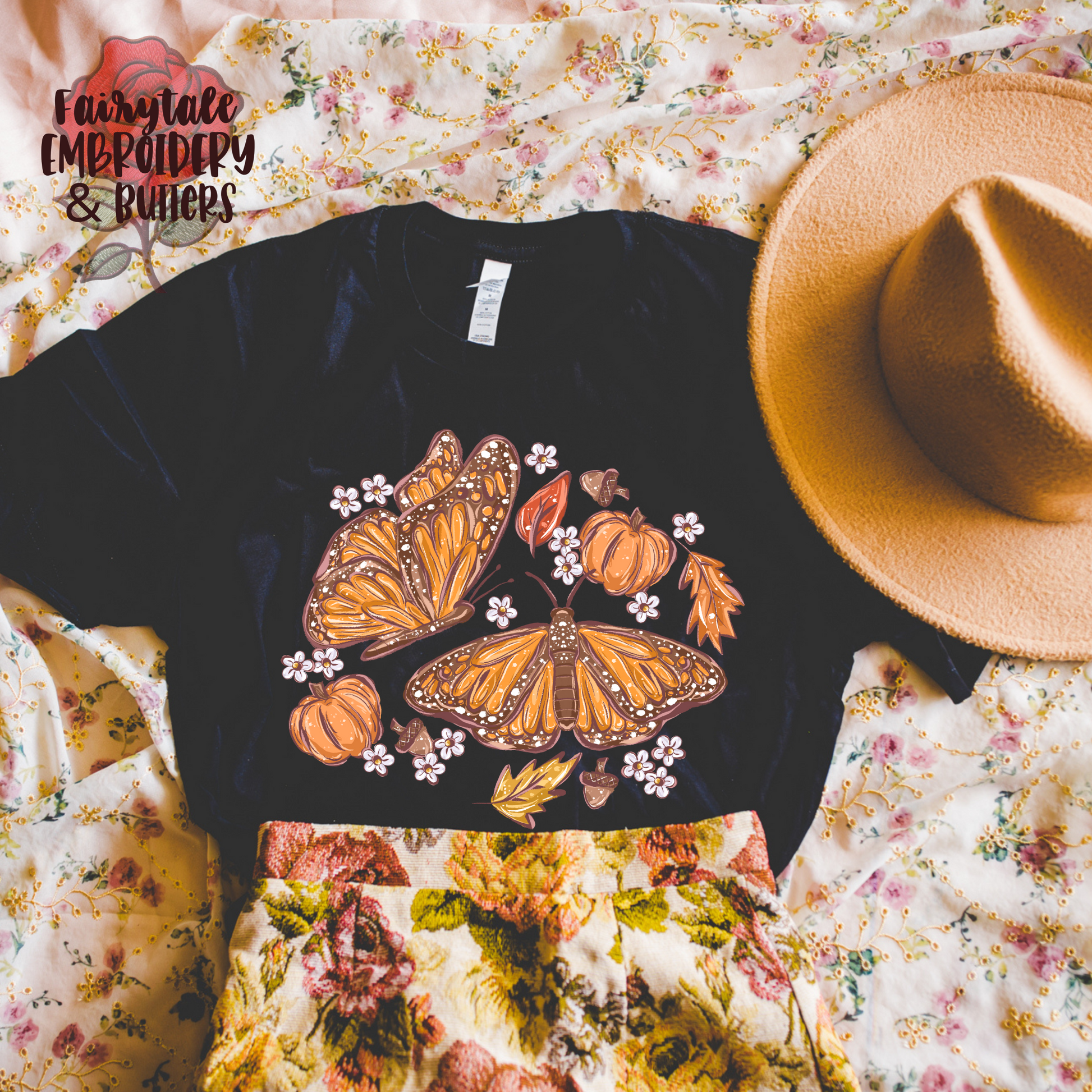 Boho Fall Butterfly Pumpkin Shirt Halloween Fairytaleavenue