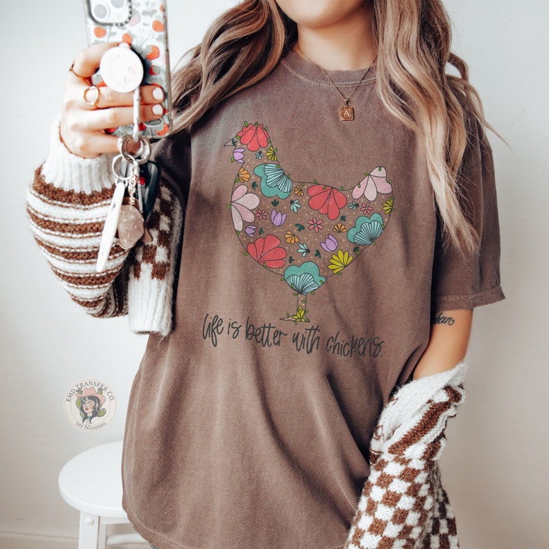 Floral Chicken Shirt Fairytaleavenue